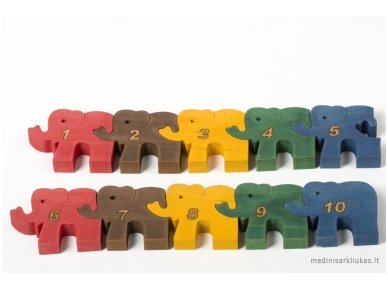 Puzzle ''Numbered Elephants'' 3