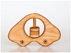 Organic wooden rattle teether 'Car'