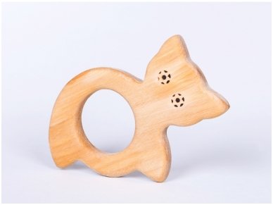 Organic wooden teether 'Cat'