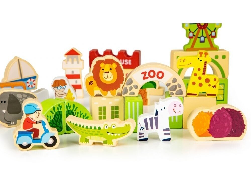 Medinės kaladėlės ''Zoologijos sodas mieste'' 3 Medinės kaladėlės ''Zoologijos sodas mieste'' 3