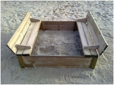 Smėlio dėžė su dangčiu 1,2 x 1,2 m 4