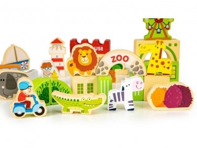Medinės kaladėlės ''Zoologijos sodas mieste'' 3 Medinės kaladėlės ''Zoologijos sodas mieste'' 3