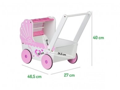 Rožinis vežimėlis lėlei 3