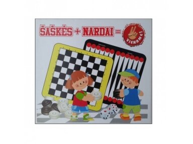 Stalo žaidimas 2in1 ''Šaškės+Nardai"