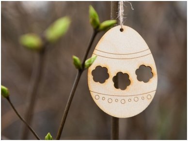 Wooden Easter egg ornament 1